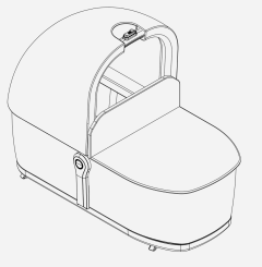 Bassinet frame & fabric - Gray Melange - Thule Sleek