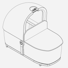 Bassinet frame & fabric - Shadow Gray - Thule Sleek